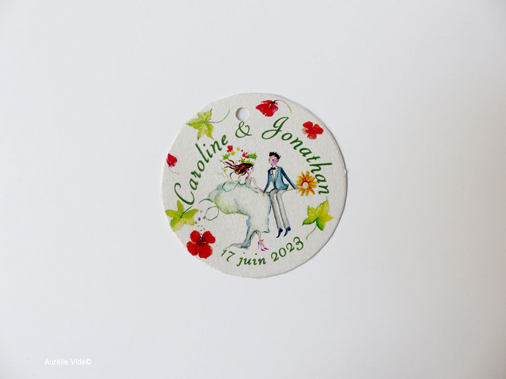 Etiquette dragée coquelicot