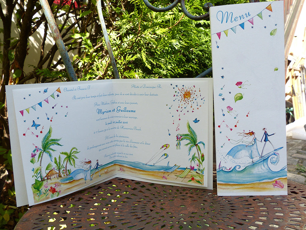 faire-part mariage 'Le Surf'