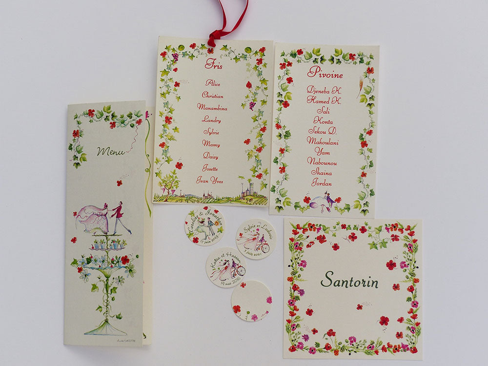 Affichette personnalisée pour plan de table