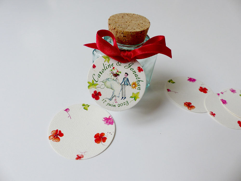 Etiquette dragée coquelicot
