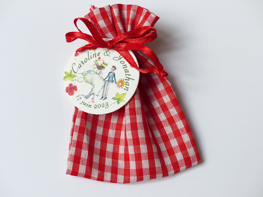Etiquette dragée coquelicot