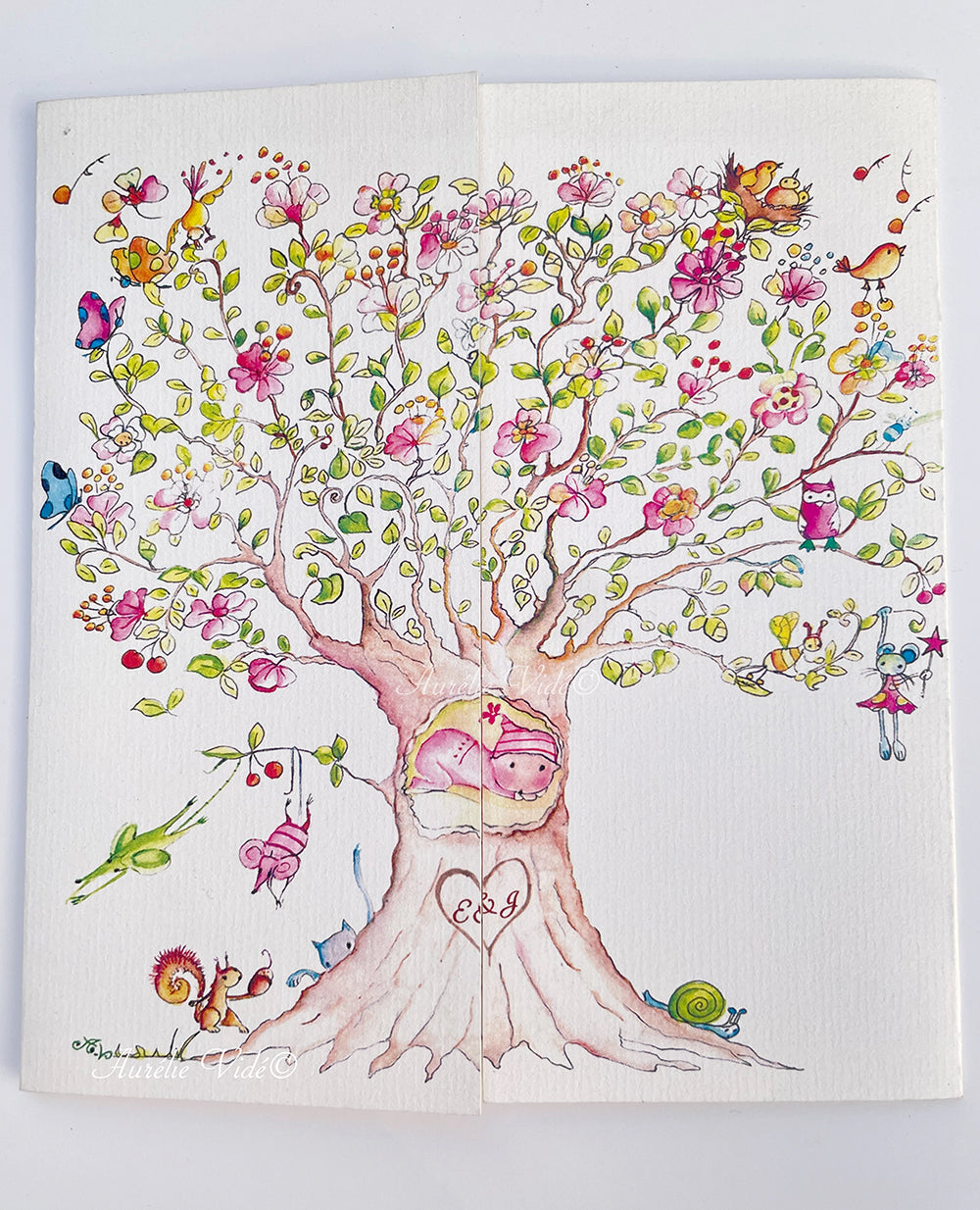 Faire-part naissance cerisier