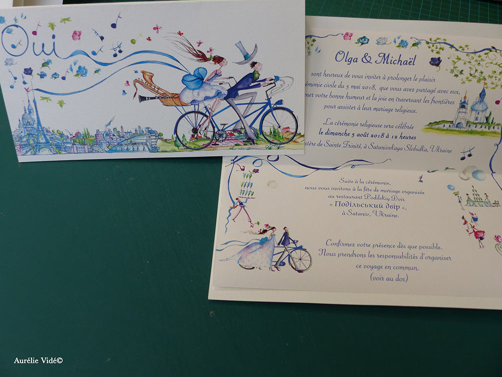 Faire-part Tandem Bleu Paris