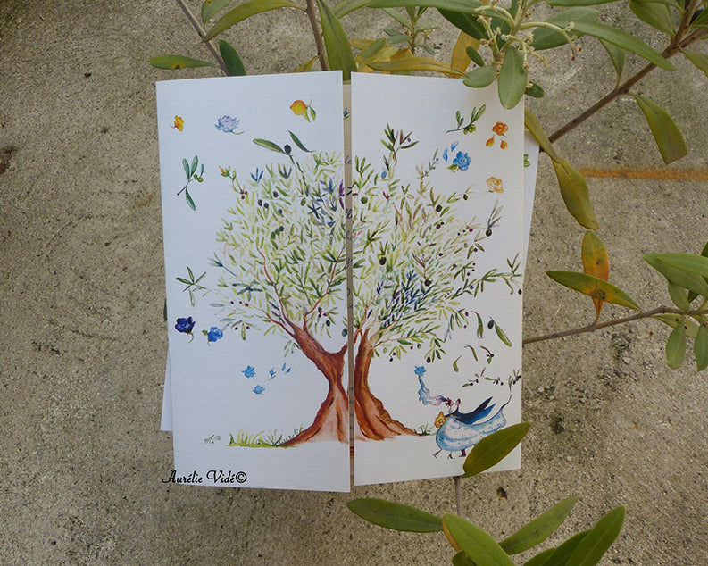 Faire-part mariage triptyque l'Olivier