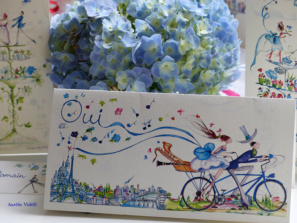 Faire-part Tandem Bleu Paris