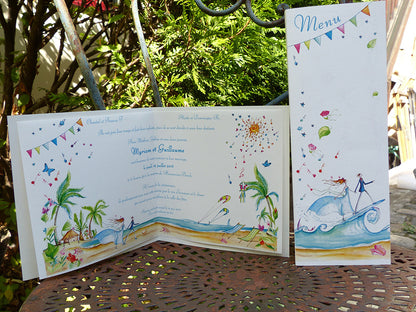 faire-part mariage 'Le Surf'