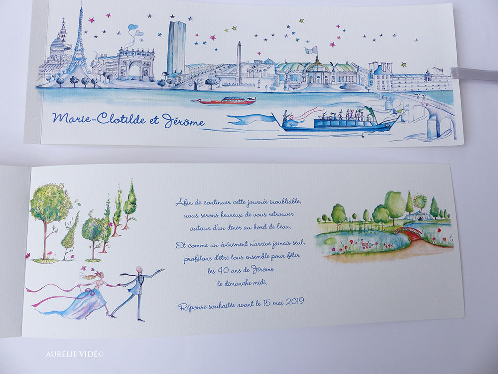 Faire-part mariage Paris-Seine