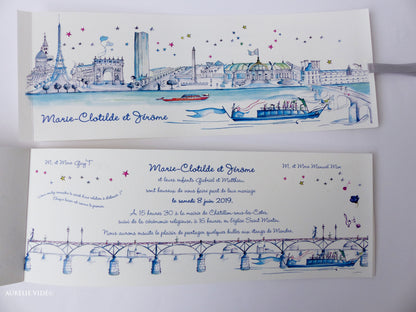 Faire-part mariage Paris-Seine