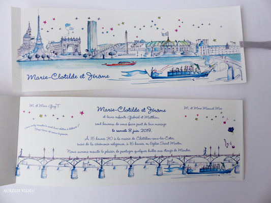 Faire-part mariage Paris-Seine