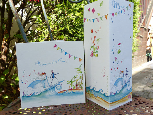 faire-part mariage 'Le Surf'