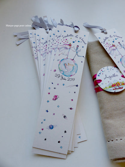 Faire-part mariage Globe-Trotter triptyque-Gris-Bleu