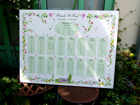 Plan de table champêtre