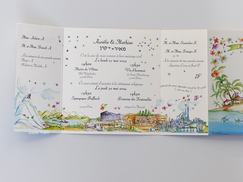 faire-part triptyque les îles